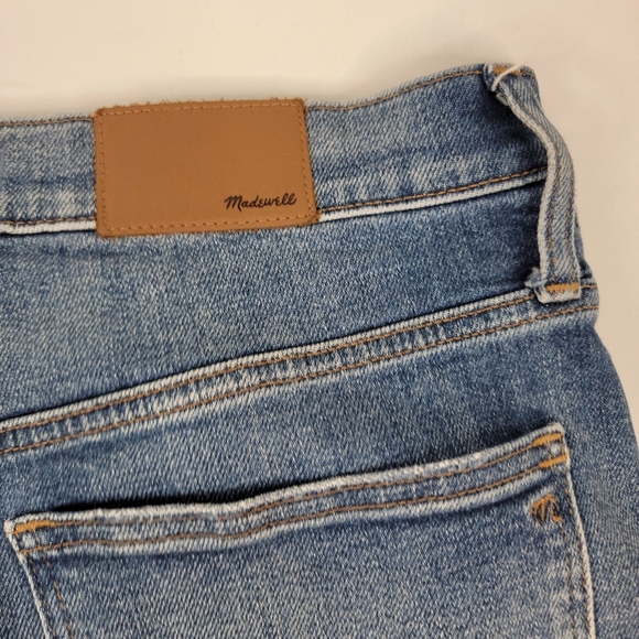 Madewell Sz 29 Slim Wide Leg Crop Jeans High Rise Fray High Rise - Picture 9 of 9